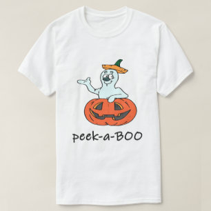 Cute Halloween Ghost Jack O Lantern Peek A Boo T-Shirt