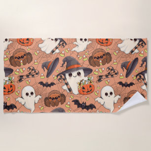 Cute Halloween Ghost Kawaii Style Beach Towel