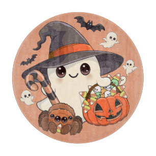 Cute Halloween Ghost Kawaii Style Cutting Board