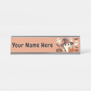 Cute Halloween Ghost Kawaii Style Desk Name Plate