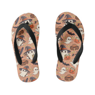 Cute Halloween Ghost Kawaii Style Kid's Thongs