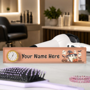 Cute Halloween Ghost Kawaii Style Nameplate