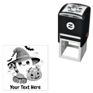 Cute Halloween Ghost Kawaii Style Self-inking Stamp