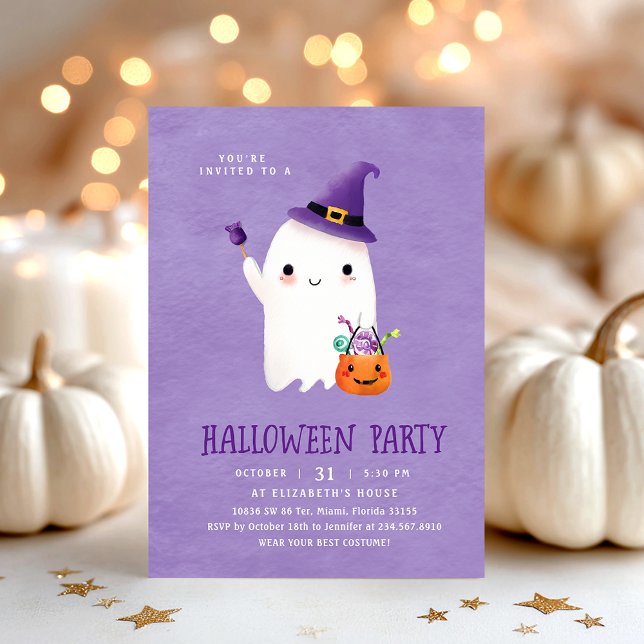 Cute Halloween Ghost Kids Party  Invitation (Creator Uploaded)