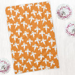 Cute Halloween Ghost Orange Tea Towel<br><div class="desc">Lots of little white ghosts on an orange background.  A fun pattern for those who like cute and spooky things. Particularly good for Halloween. Original art by Nic Squirrell.</div>