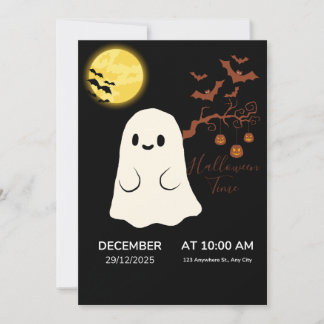 Cute Halloween Ghost Party Invitation