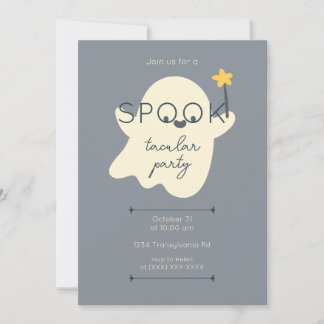 cute halloween ghost party invitation