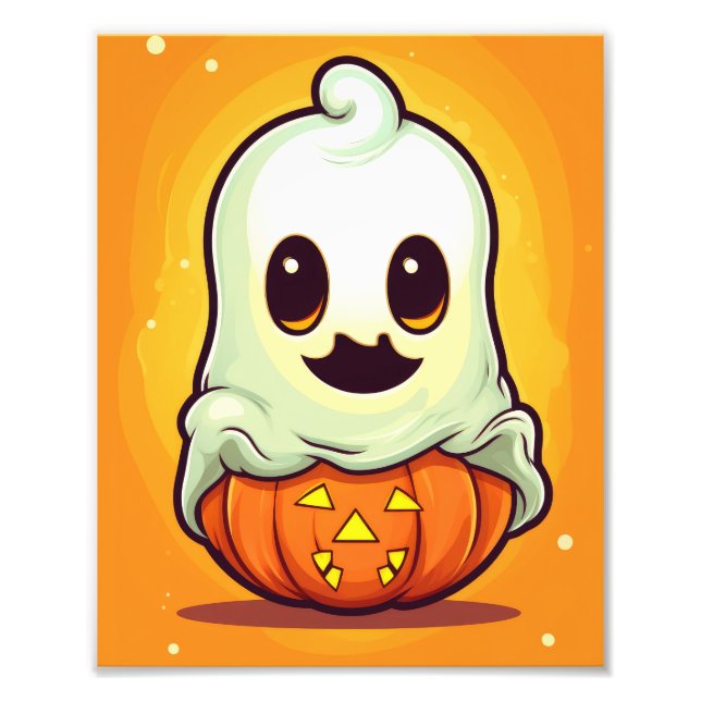 Cute Halloween Ghost Photo Print (Front)