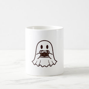 Cute Halloween Ghost Photographer Coffee Mug