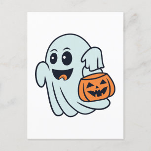 Cute Halloween Ghost Postcard
