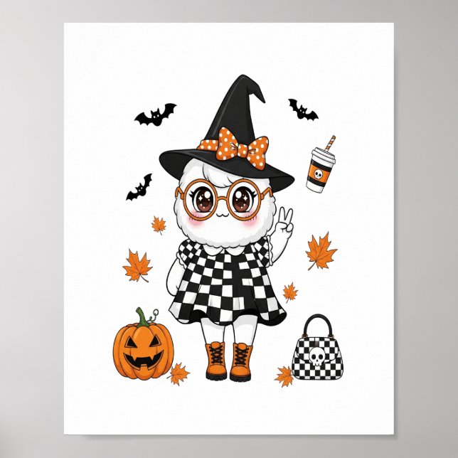 Cute Halloween Ghost Poster (Front)