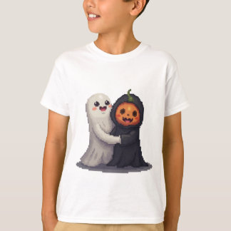 Cute Halloween Ghost & Pumkin T-Shirt