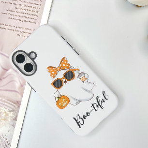 Cute Halloween Ghost Pumpkin Spice Personalised iPhone 16 Plus Case