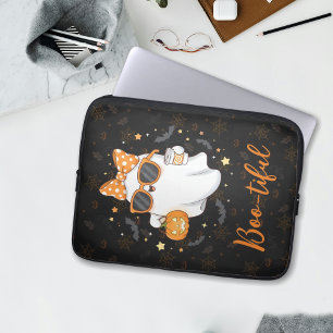 Cute Halloween Ghost Pumpkin Spice Personalised Laptop Sleeve