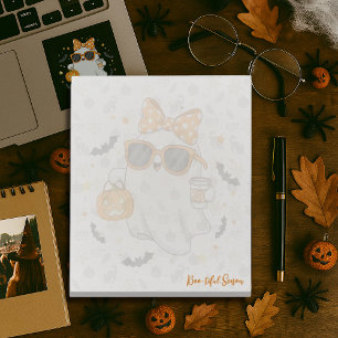 Cute Halloween Ghost Pumpkin Spice Personalised Notepad