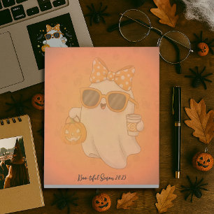 Cute Halloween Ghost Pumpkin Spice Personalised Notepad