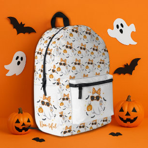 Cute Halloween Ghost Pumpkin Spice Personalised Printed Backpack