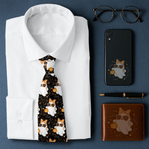 Cute Halloween Ghost Pumpkin Spice Personalised Tie