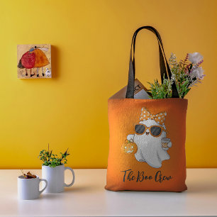 Cute Halloween Ghost Pumpkin Spice Personalised Tote Bag