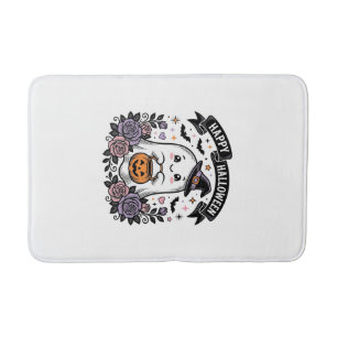 Cute Halloween Ghost Pumpkin Vintage Shirt Design_ Bath Mat