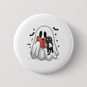 Cute Halloween Ghost Reading Book Tank Top_1 6 Cm Round Badge