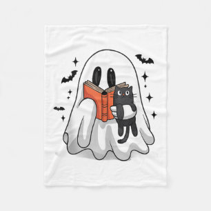 Cute Halloween Ghost Reading Book Tank Top_1 Fleece Blanket