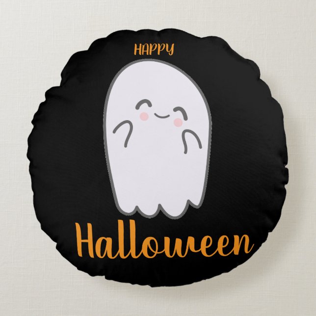 Cute Halloween Ghost  Round Cushion (Front)