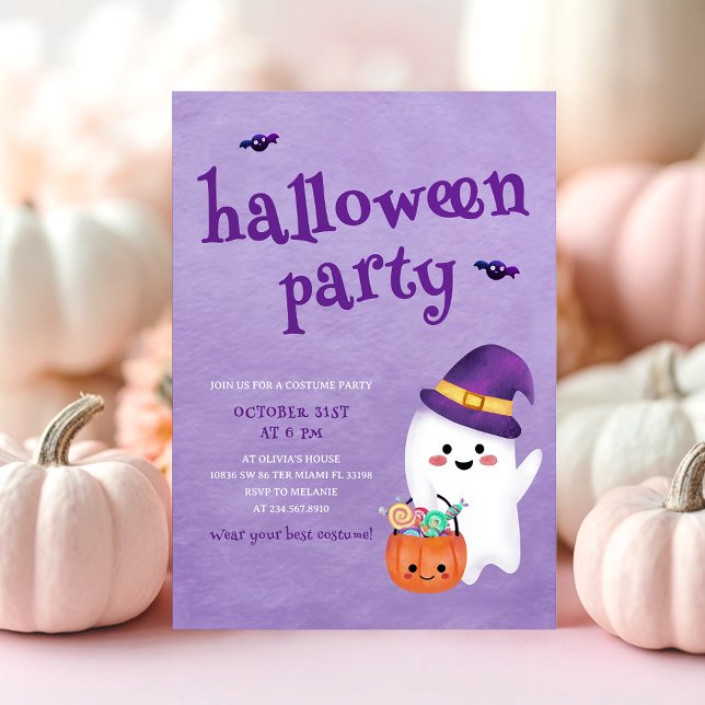 Cute Halloween Ghost Spooky Party Invitation (Creator Uploaded)
