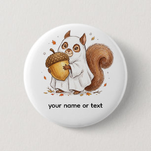 Cute Halloween Ghost Squirrel Custom Favour Classi 6 Cm Round Badge