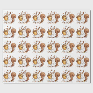 Cute Halloween Ghost Squirrel Custom Favour Classi Wrapping Paper