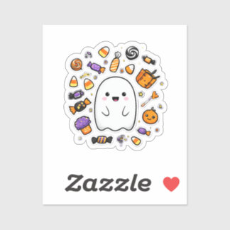 Cute Halloween Ghost Sticker – Cartoon Ghost with
