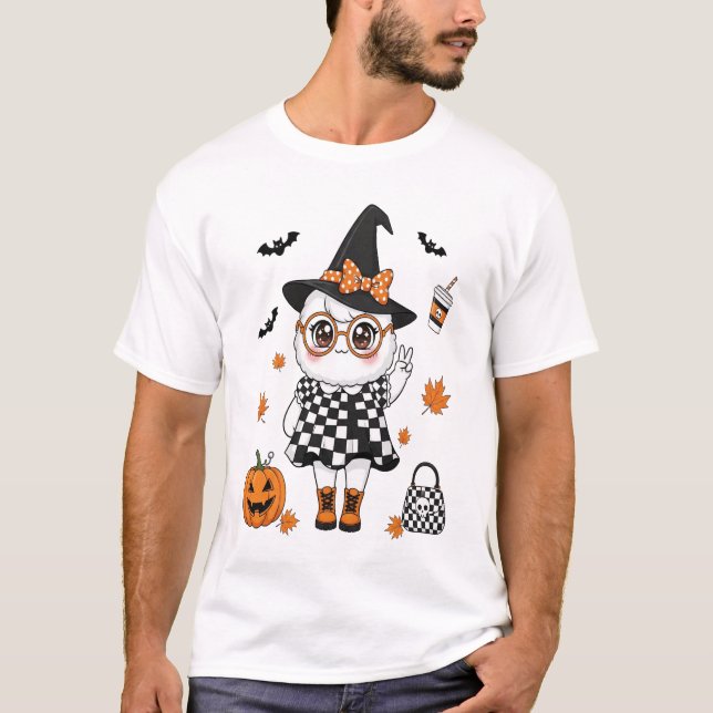 Cute Halloween Ghost T-Shirt (Front)