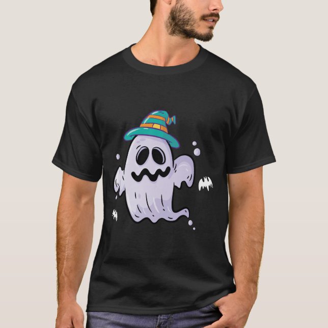"Cute Halloween Ghost T-Shirt – Funny Spooky Seaso (Front)