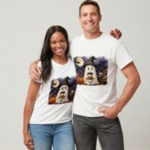 Cute Halloween Ghost T-Shirt   Spooky Pumpkin & Mo