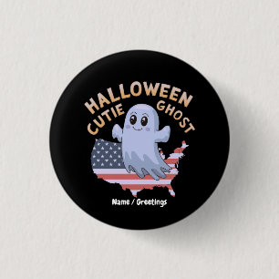 Cute Halloween Ghost USA Flag Kawaii Spooky Season 3 Cm Round Badge