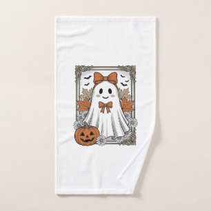 Cute Halloween Ghost Vintage Engraving Shirt Desig Hand Towel