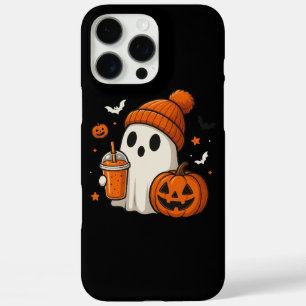 Cute Halloween Ghost with Pumpkin and Drink iPhone 16 Pro Max Case