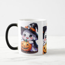 Cute Halloween Ghost with Pumpkin 