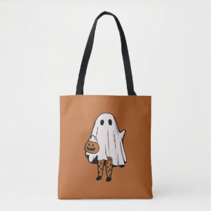 Cute Halloween Ghost with Stockings Halloween  Tote Bag
