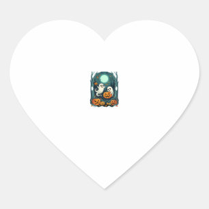 Cute Halloween Ghosts and Jack O Lantern Forest (2 Heart Sticker