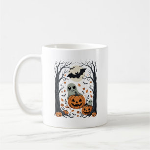 Cute Halloween Ghosts and Jack O Lantern Forest Coffee Mug