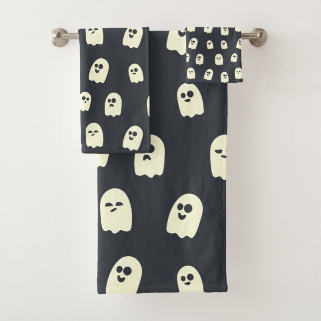 Cute Halloween Ghosts Bath Towel Set (Insitu)