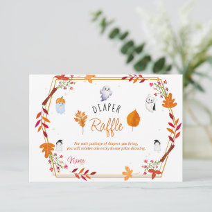 Cute Halloween Ghosts diaper raffle baby shower  Enclosure Card