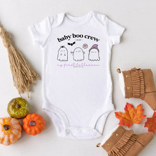 Cute Halloween Ghosts First Halloween Boo Custom Baby Bodysuit