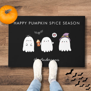 Cute Halloween Ghosts Pumpkin Spice Season Doormat