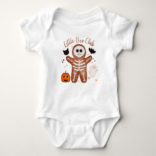 Cute Halloween Gingerbread Skeleton Little Boo Baby Bodysuit