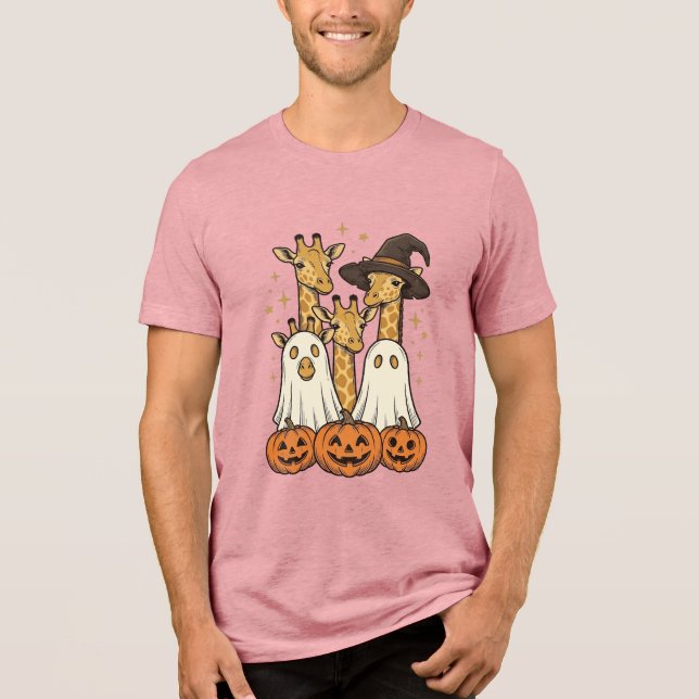 Cute Halloween Giraffe Ghost Pumpkin Shirt Design_ (Front)