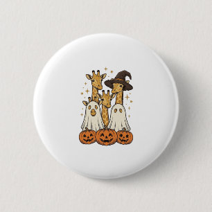 Cute Halloween Giraffe Ghost Pumpkin Shirt Design_ 6 Cm Round Badge