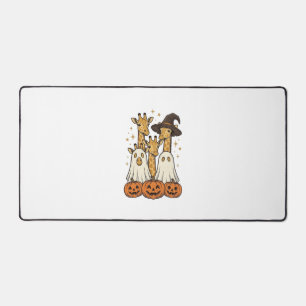 Cute Halloween Giraffe Ghost Pumpkin Shirt Design_ Desk Mat
