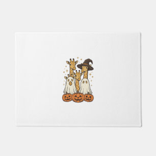 Cute Halloween Giraffe Ghost Pumpkin Shirt Design_ Doormat